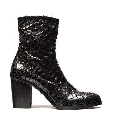 SNAKE PRINT ANKLE BOOTS