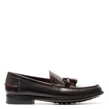 BRUSHED LEATHER TASSEL LOAFERS