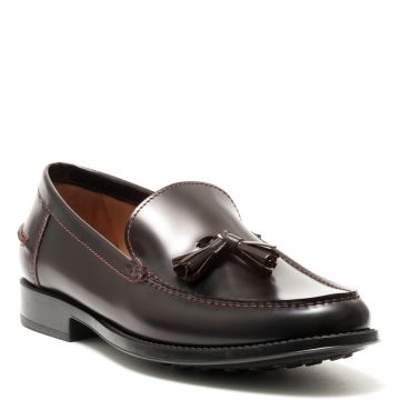 BRUSHED LEATHER TASSEL LOAFERS